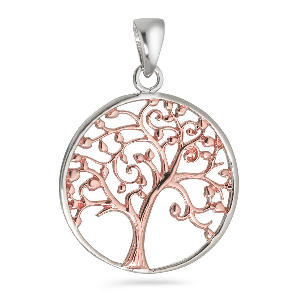 Ciondolo Argento rosa dorato Albero della vita Ø20 mm