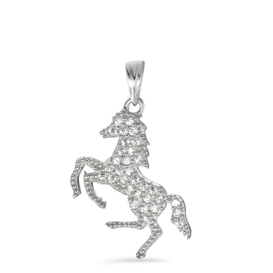 Ciondolo Argento Zirconia rodiato Cavallo