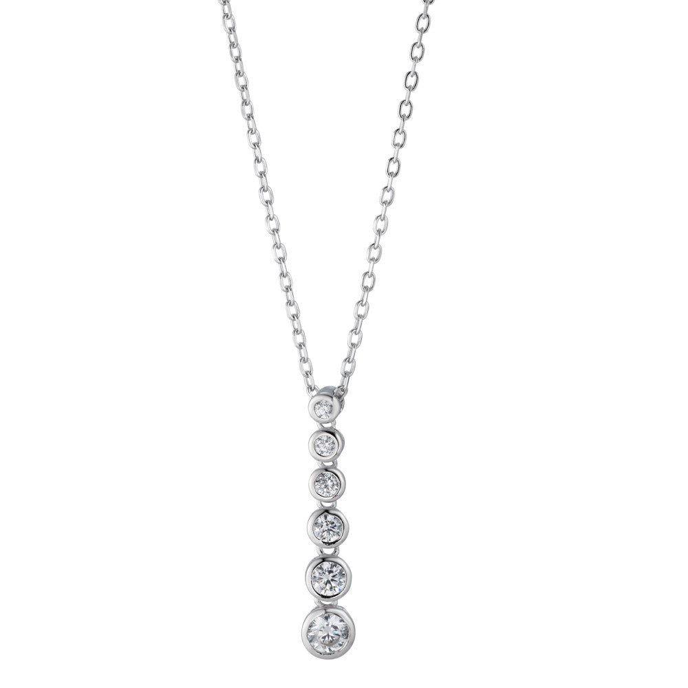 Collana Argento Zirconia 6 pietra rodiato 40-45 cm