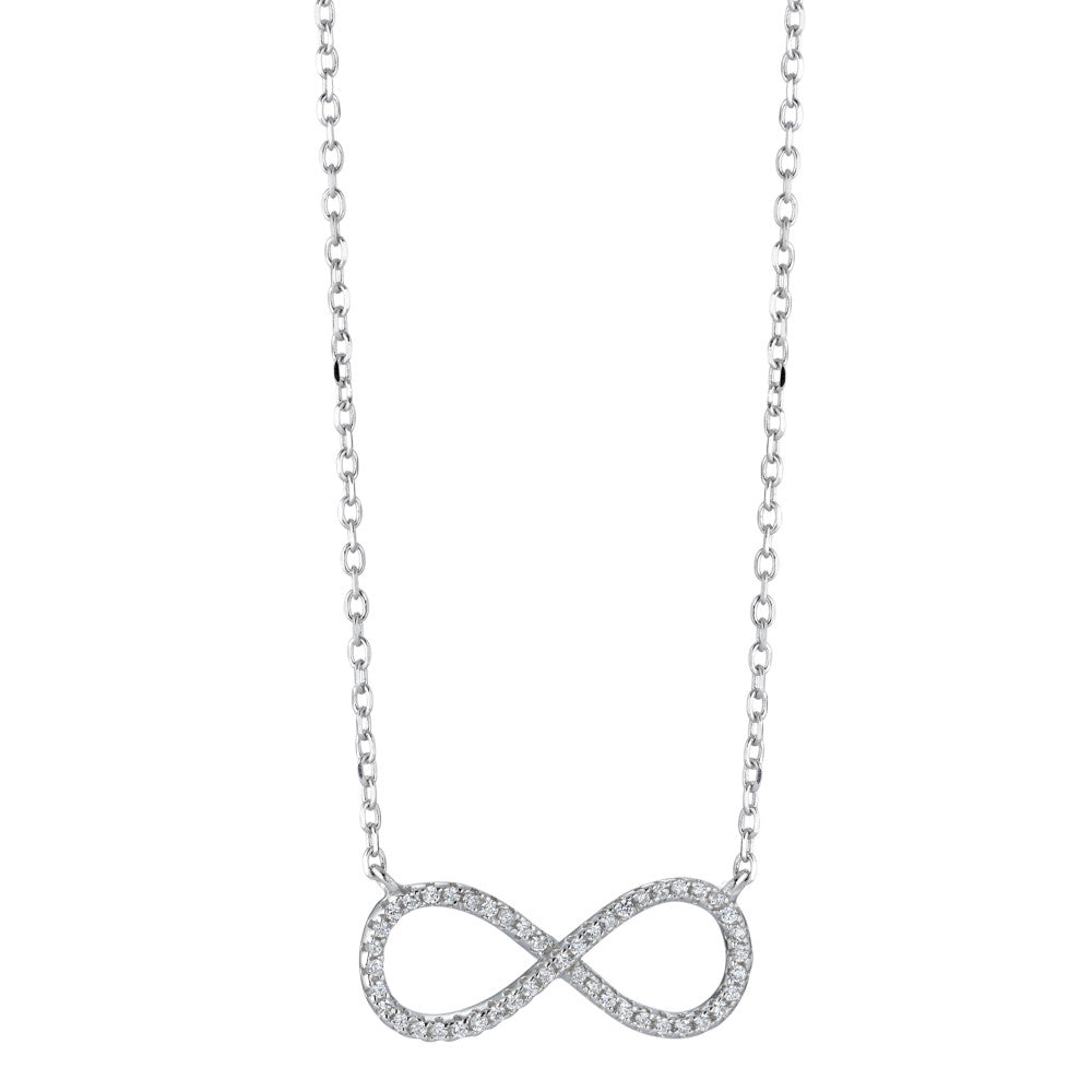 Collana Argento Zirconia rodiato Infinito 40-45 cm