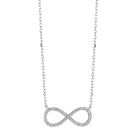 Collana Argento Zirconia rodiato Infinito 40-45 cm