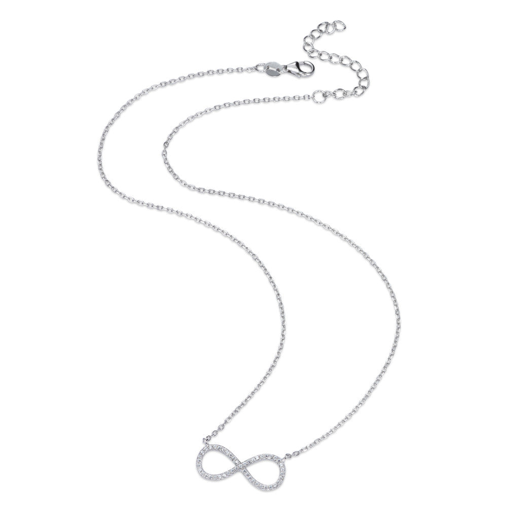 Collana Argento Zirconia rodiato Infinito 40-45 cm