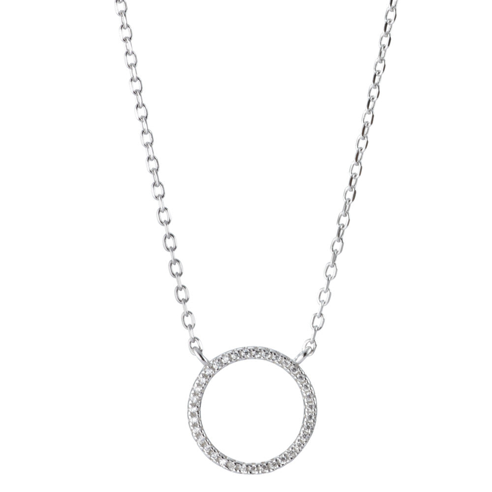 Collana Argento Zirconia rodiato 40-45 cm Ø13 mm