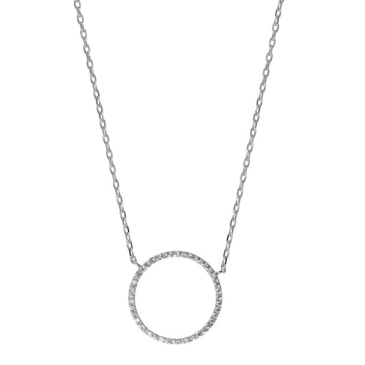 Collana Argento Zirconia rodiato 40-45 cm Ø20 mm