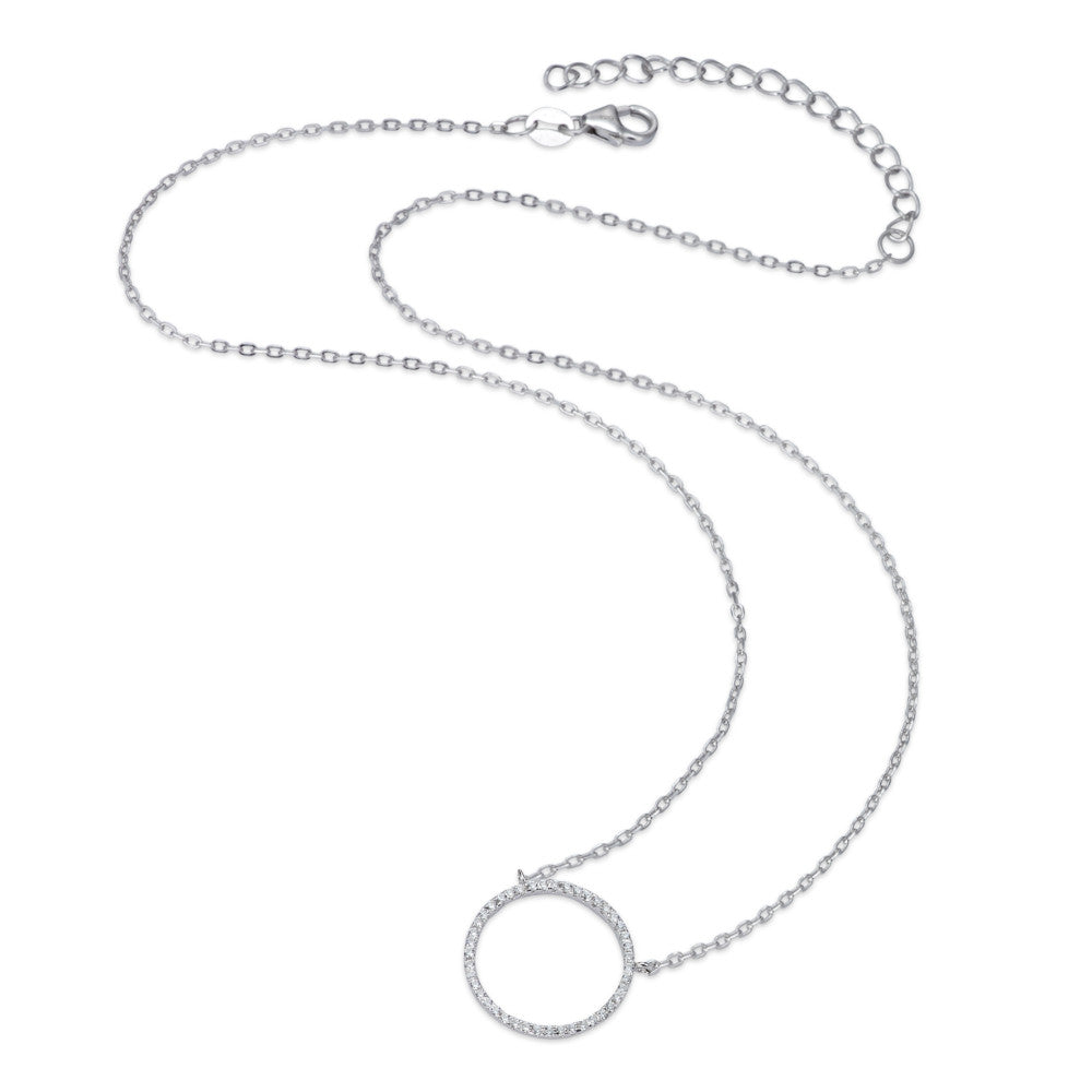 Collana Argento Zirconia rodiato 40-45 cm Ø20 mm