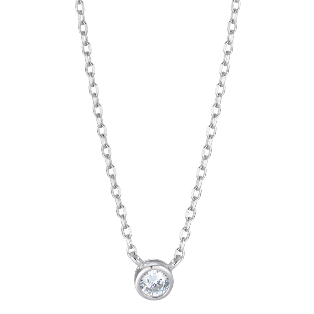 Collana Argento Zirconia rodiato 40-44 cm Ø5 mm