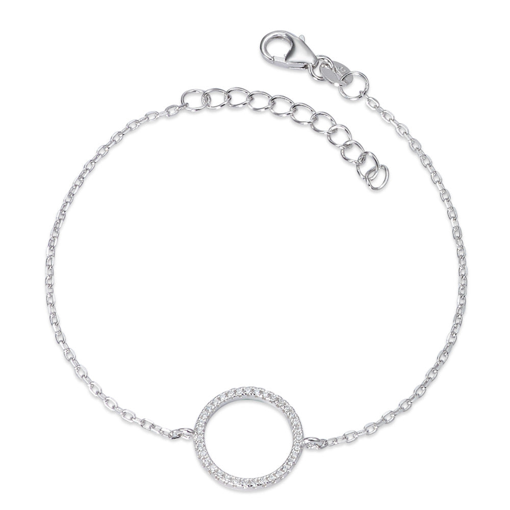 Bracciale Argento Zirconia rodiato 16-19 cm Ø13 mm