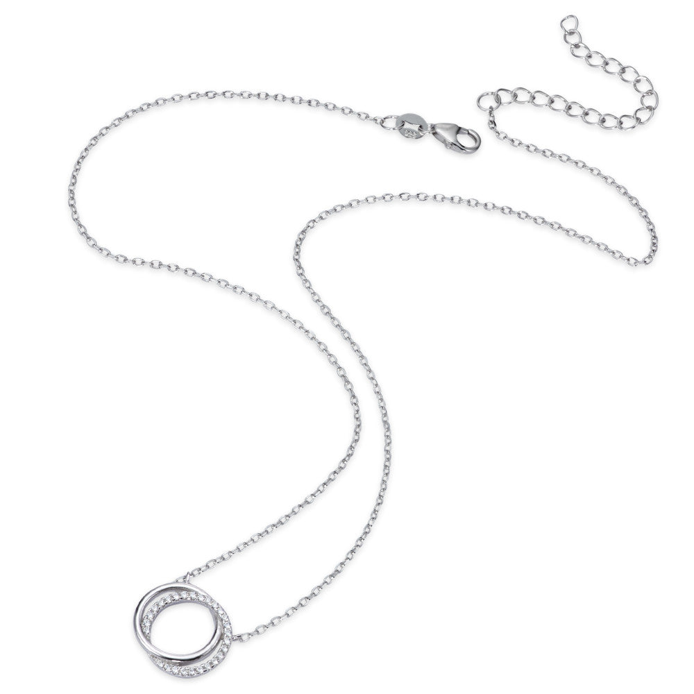 Collana Argento Zirconia rodiato 40-45 cm Ø15 mm