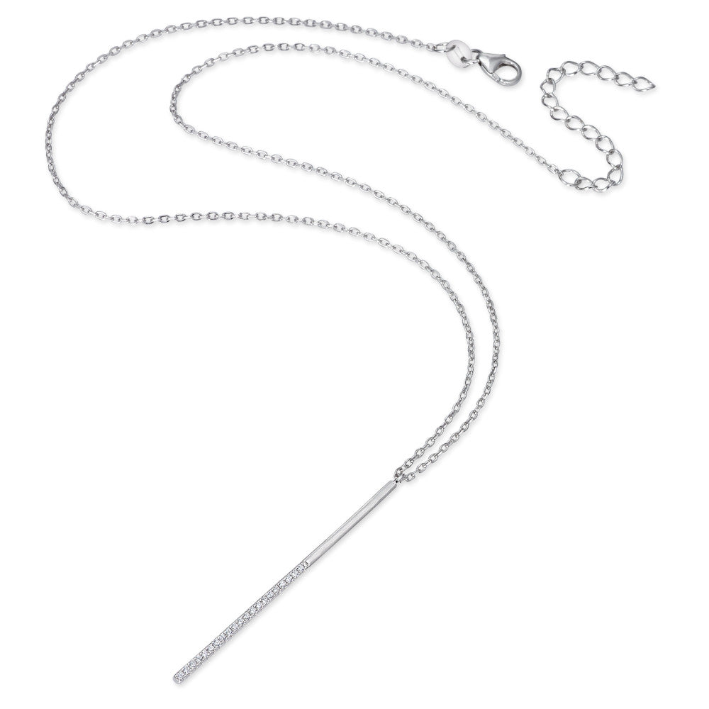 Collana Argento Zirconia 21 pietra rodiato 40-45 cm