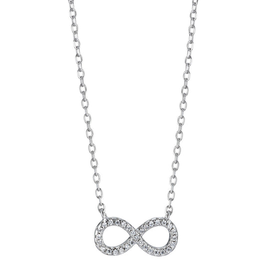 Collana Argento Zirconia rodiato Infinito 40-45 cm