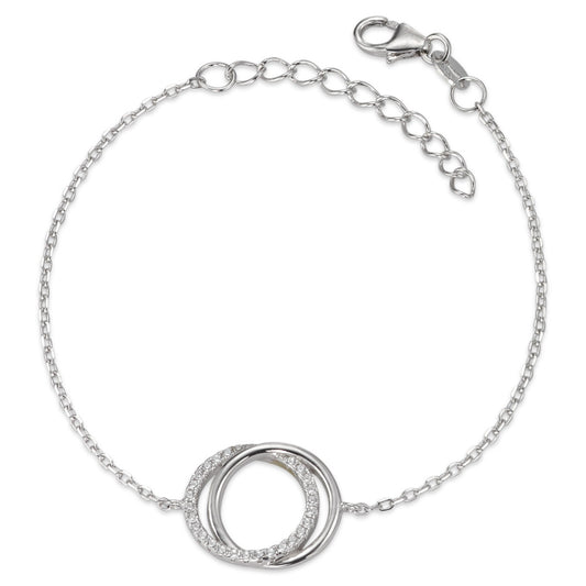 Bracciale Argento Zirconia rodiato 16-19 cm