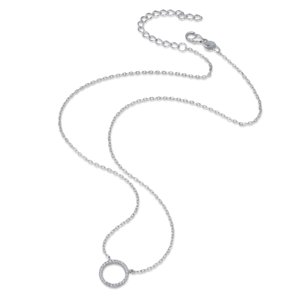 Collana Argento Zirconia rodiato 40-45 cm Ø10 mm