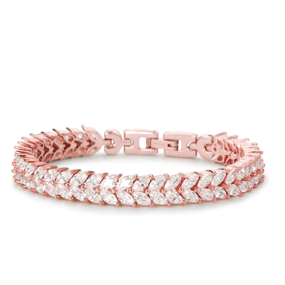 Bracciale Bronzo Zirconia rosa rivestimento IP 18.5 cm