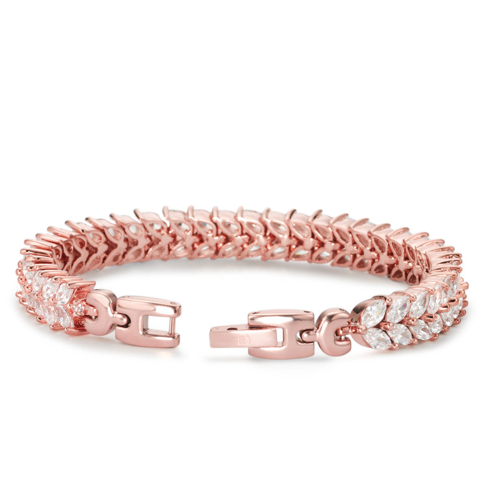 Bracciale Bronzo Zirconia rosa rivestimento IP 18.5 cm