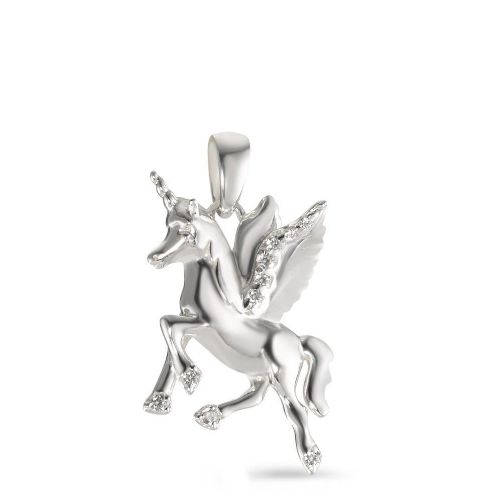 Ciondolo Argento Zirconia Unicorno