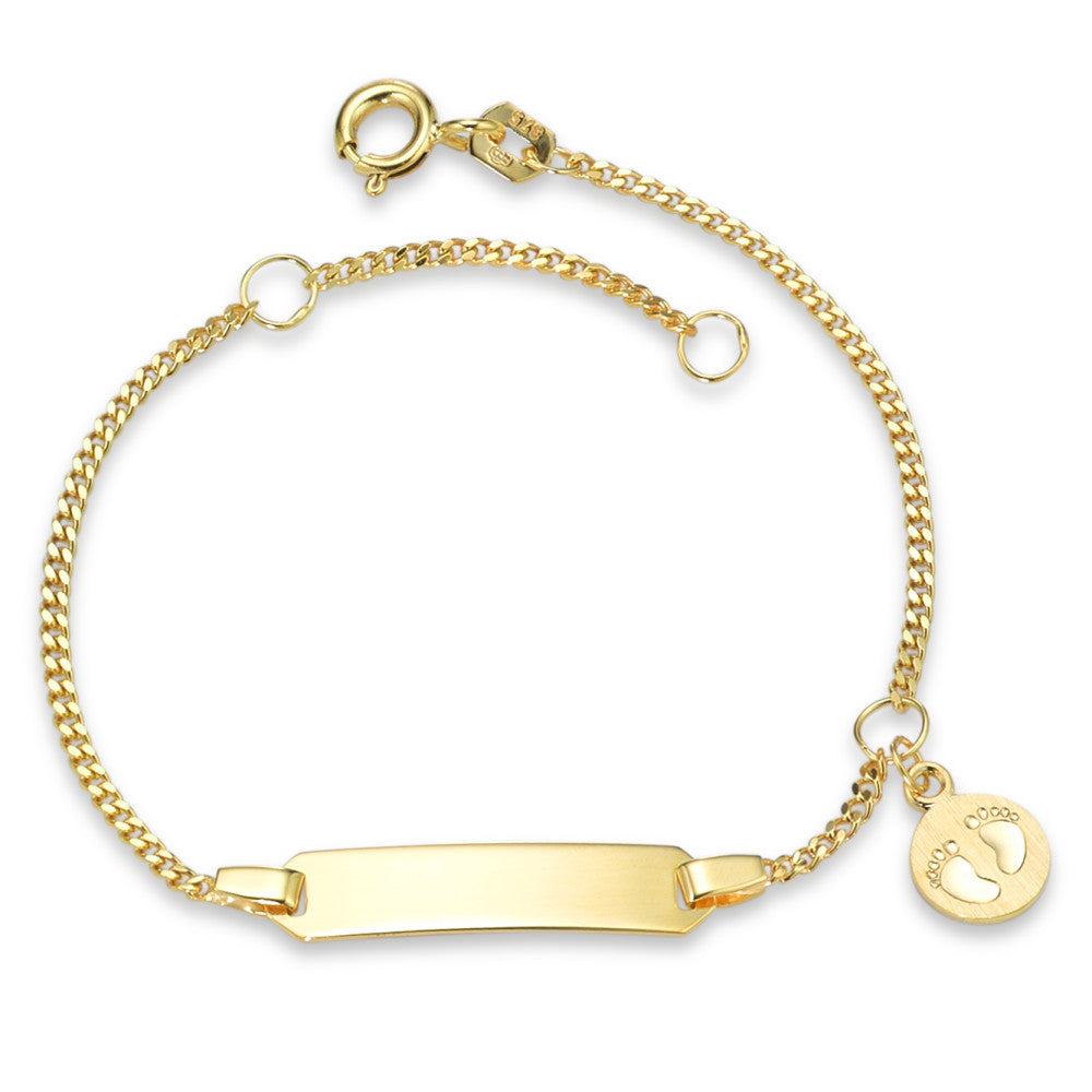 Bracciale con incisione Oro giallo 375/9K Piedi 12-14 cm