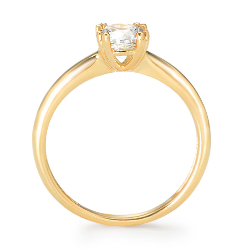 Anello solitario Oro giallo 375/9K Zirconia Ø5.5 mm