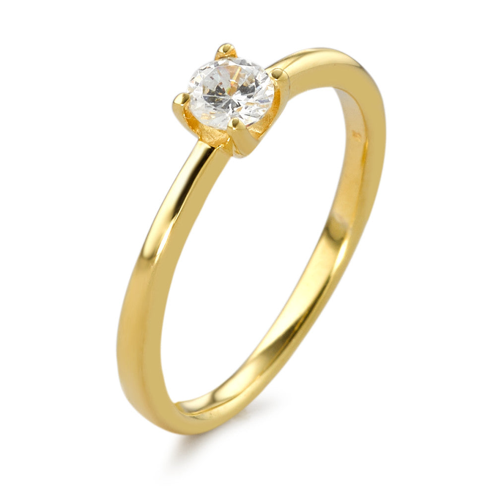 Anello solitario Oro giallo 375/9K Zirconia Ø3.8 mm