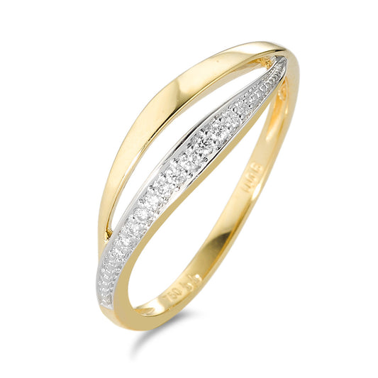 Anello Oro giallo 750/18 carati Diamante bianco, 0.06 ct, 12 pietra, [Brillant], w-si