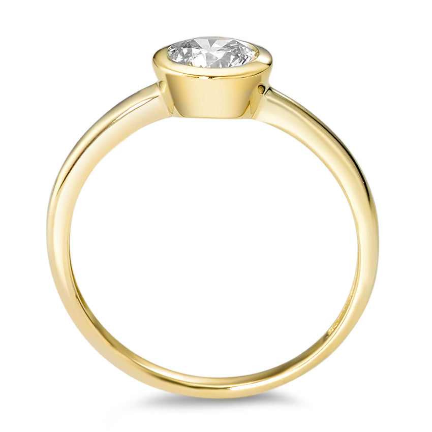 Anello solitario Oro giallo 375/9K Zirconia bianco Ø6.7 mm