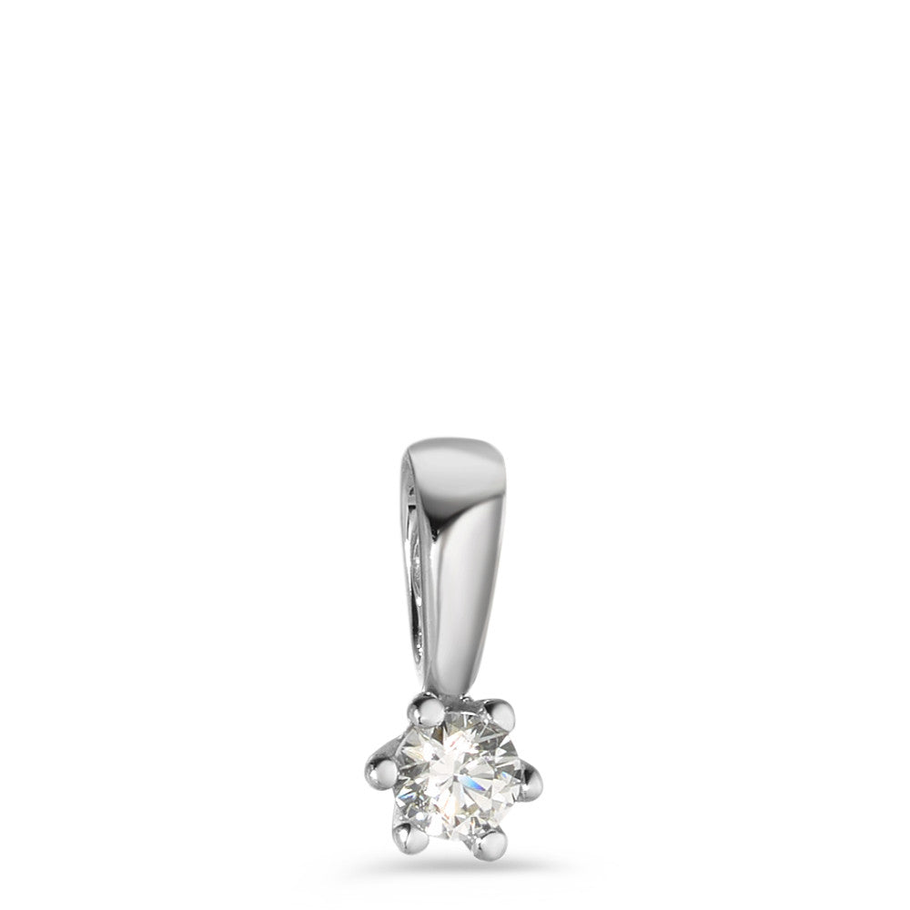 Ciondolo Oro bianco 375/9K Zirconia bianco Ø3.4 mm