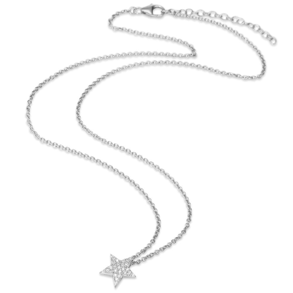 Catena con ciondolo Argento Zirconia rodiato Stella 41-45 cm