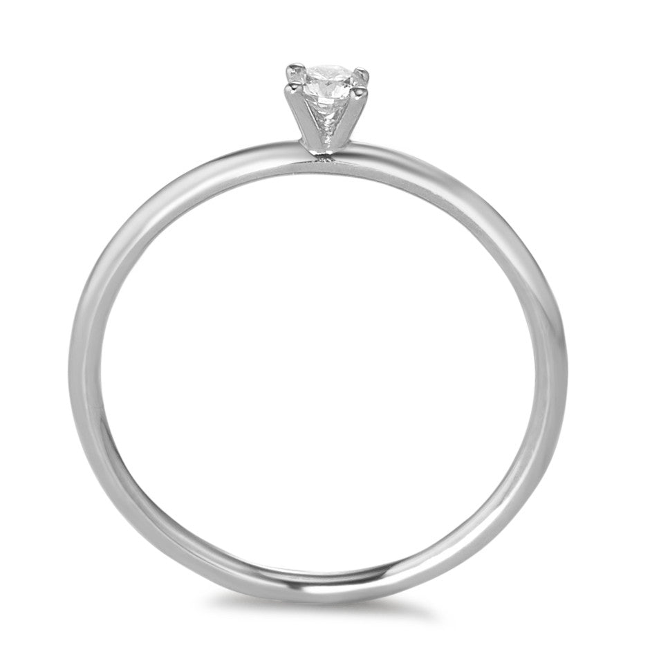 Anello solitario Oro bianco 750/18 carati Diamante 0.10 ct, w-si