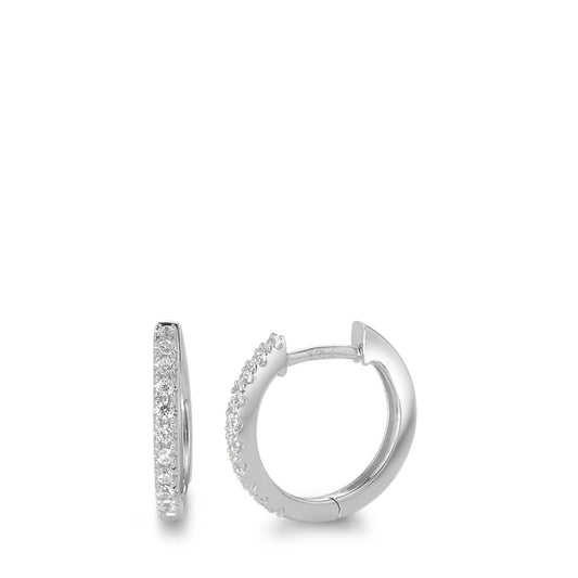 Orecchini circolari Oro bianco 375/9K Zirconia 20 pietra