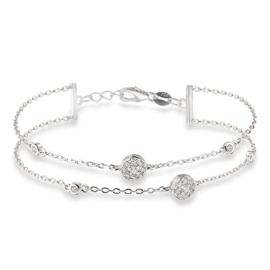 Bracciale Argento Zirconia rodiato 16-19 cm