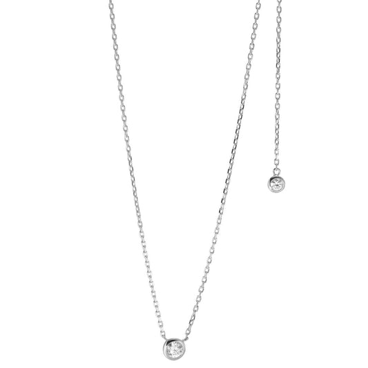 Collana Argento Zirconia 2 pietra rodiato 40-45 cm