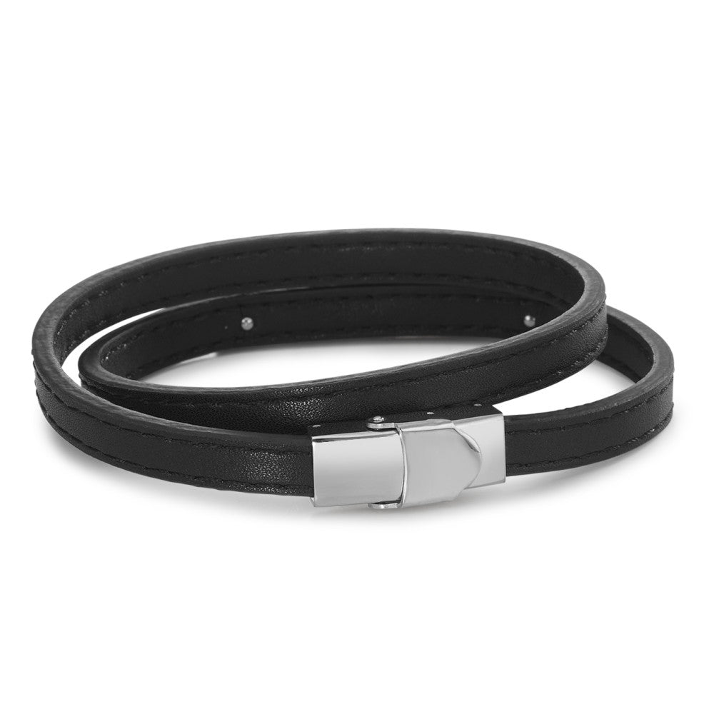 Bracciale con incisione Pelle, Acciaio inossidabile 21 cm