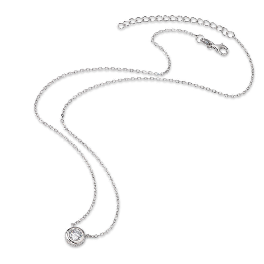 Collana Argento Zirconia rodiato 40-45 cm Ø8 mm