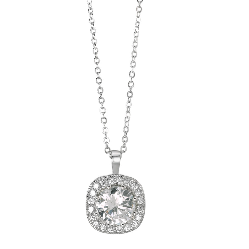 Collana Argento Zirconia rodiato 38-43 cm Ø12 mm