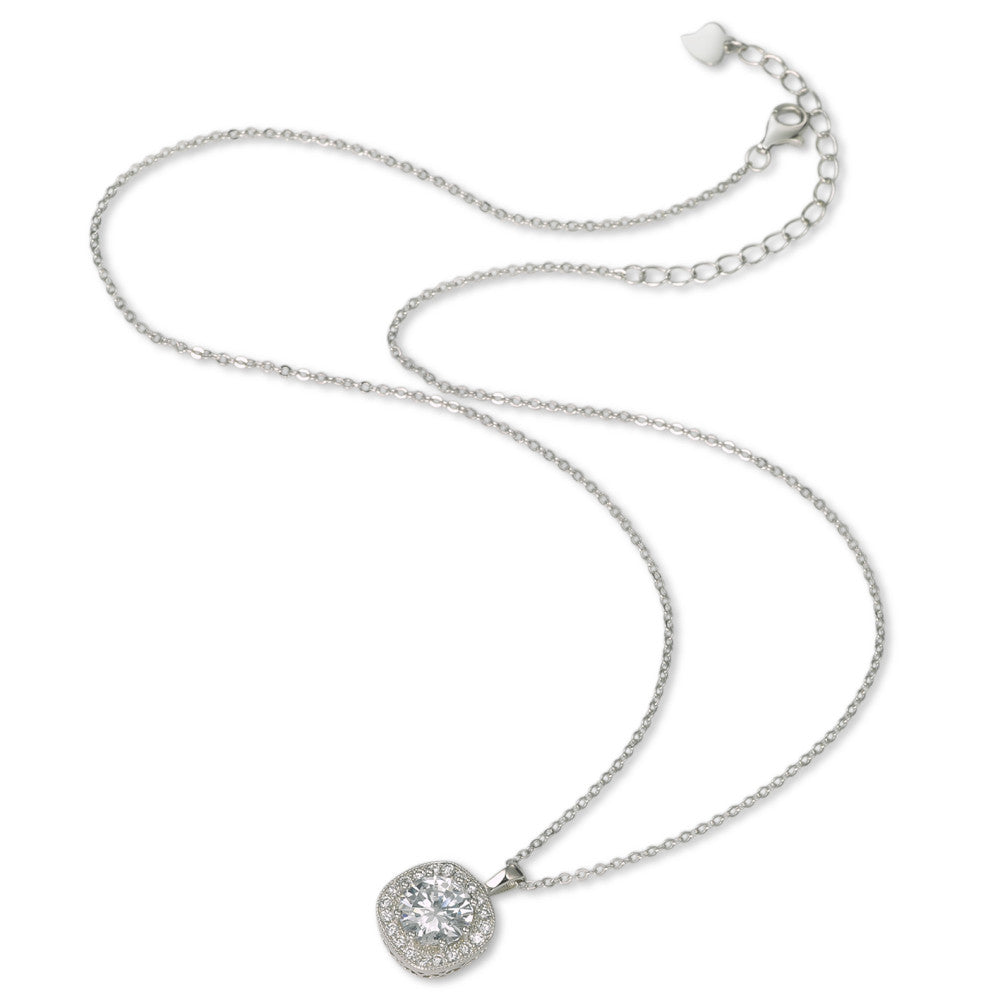 Collana Argento Zirconia rodiato 38-43 cm Ø12 mm