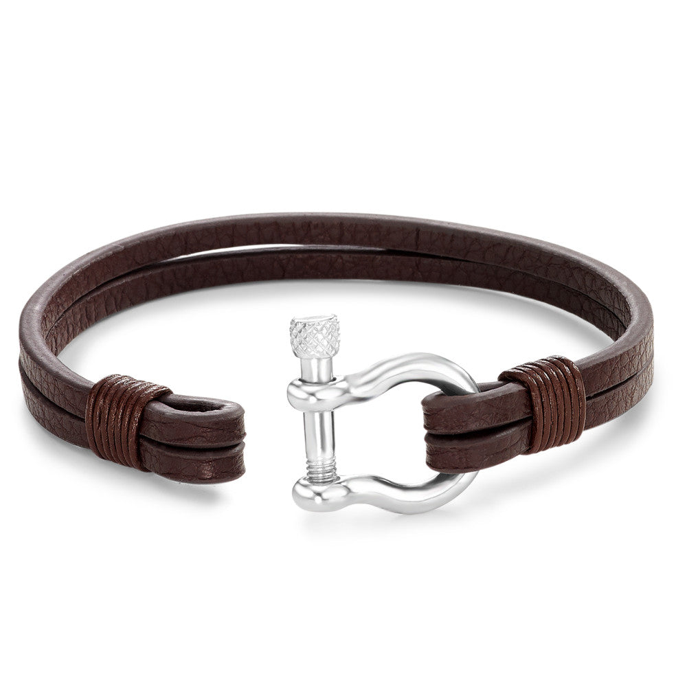 Bracciale Pelle, Acciaio inossidabile 21 cm