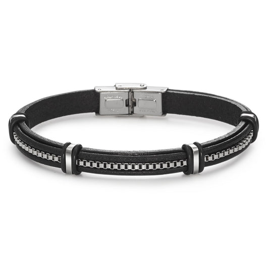 Bracciale Pelle, Acciaio inossidabile 21 cm