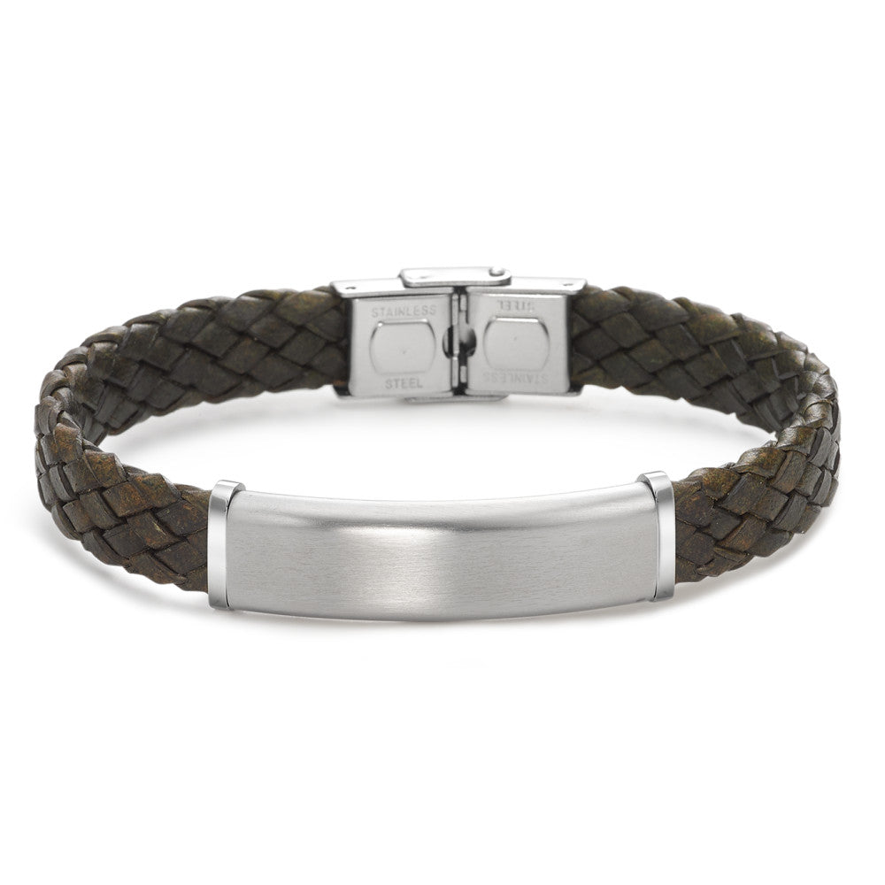 Bracciale con incisione Pelle, Acciaio inossidabile 21 cm