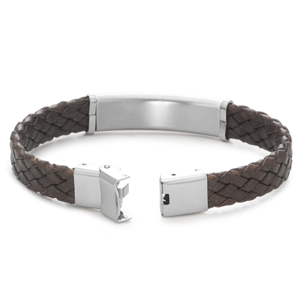 Bracciale con incisione Pelle, Acciaio inossidabile 21 cm