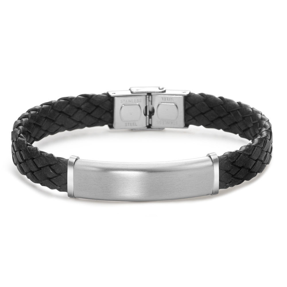 Bracciale con incisione Pelle, Acciaio inossidabile 21 cm