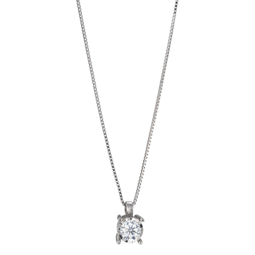 Collana Oro bianco 750/18 carati Diamante 0.10 ct, w-pi2 42 cm