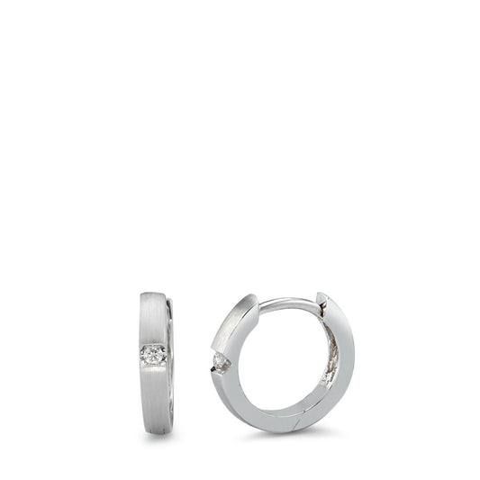 Orecchini circolari Oro bianco 750/18 carati Diamante 0.03 ct, 2 pietra, w-si