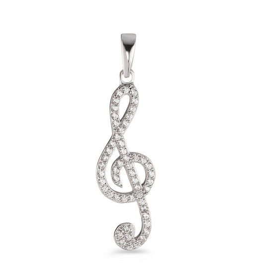 Ciondolo Argento Zirconia rodiato Clef