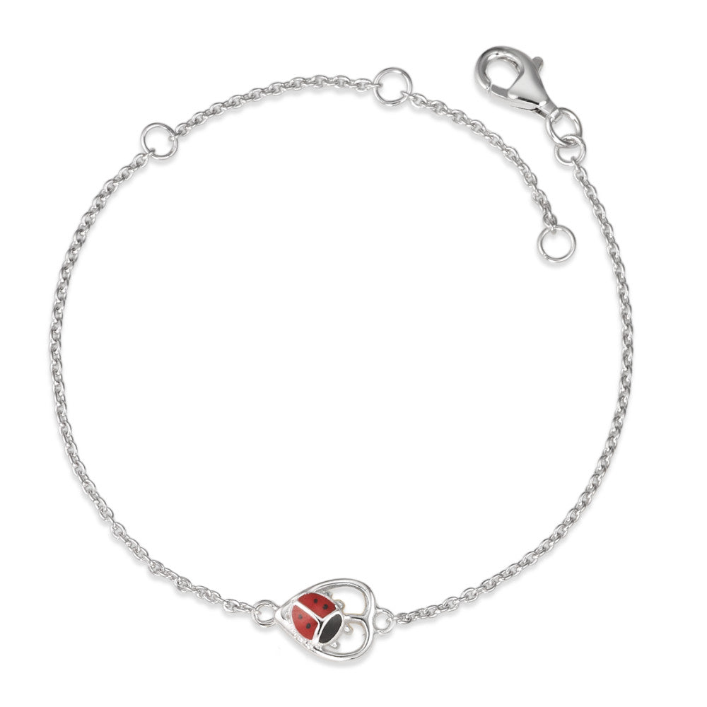 Bracciale Argento rodiato Coccinella 14-18 cm