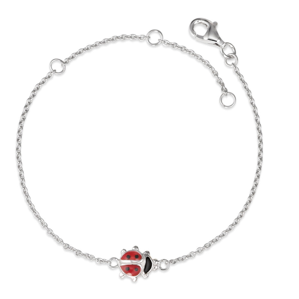 Bracciale Argento rodiato Coccinella 14-18 cm