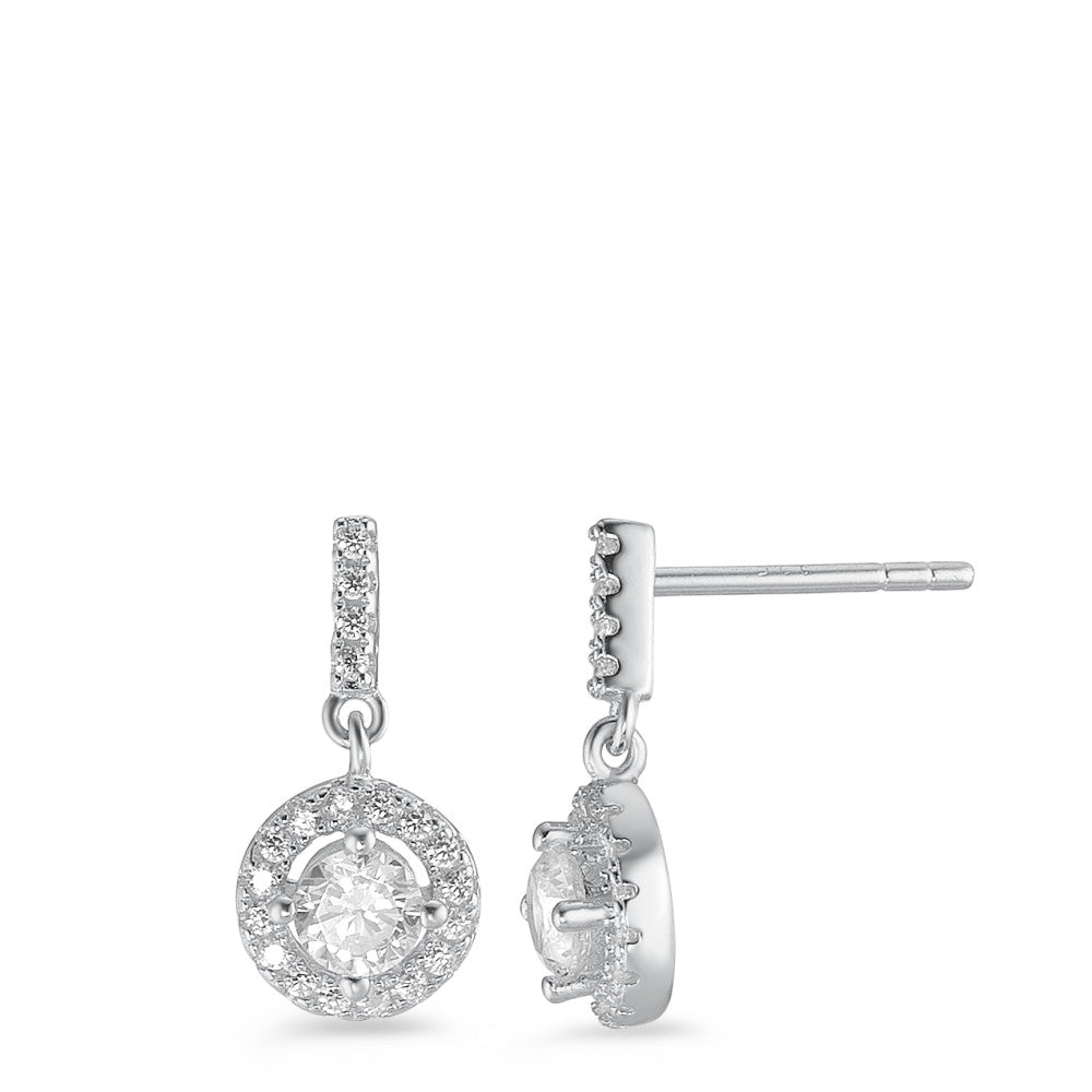 Orecchini Argento Zirconia rodiato Ø7 mm