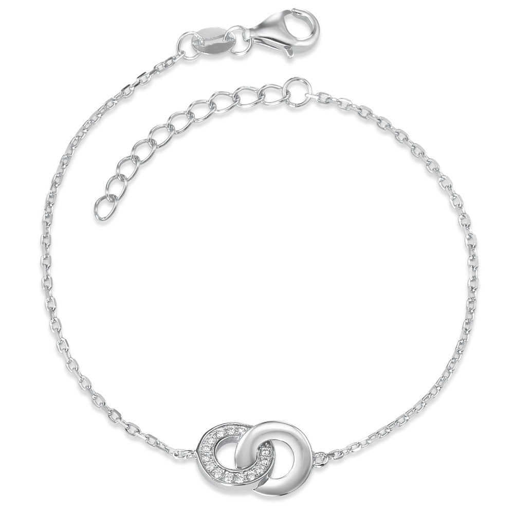 Bracciale Argento Zirconia rodiato 16-19 cm