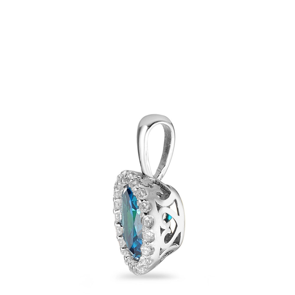 Ciondolo Argento Zirconia acqua rodiato Ø9 mm