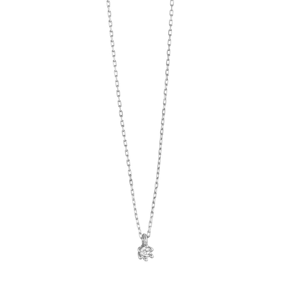 Collana Oro bianco 375/9K Diamante 0.03 ct, w-pi1 38-42 cm