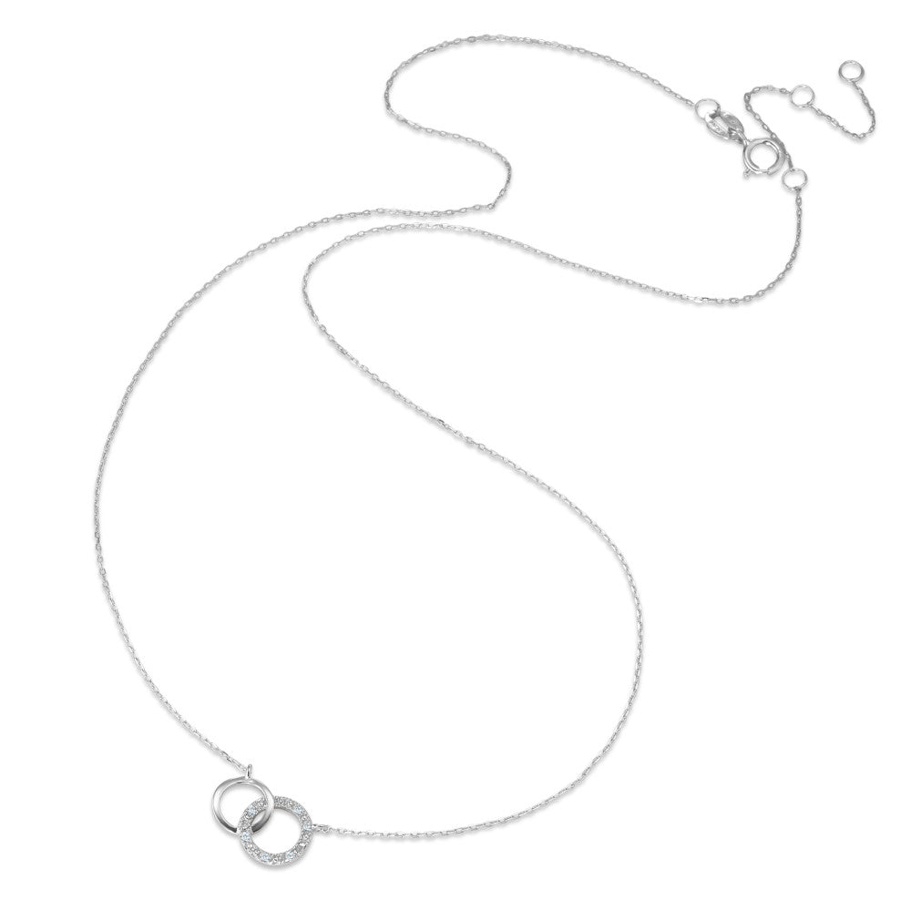 Collana Oro bianco 375/9K Diamante 0.035 ct, 9 pietra, w-pi1 38-42 cm