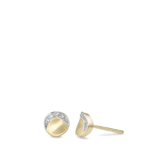 Orecchini a bottone Oro giallo 375/9K Zirconia 8 pietra Ø6.5 mm